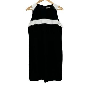 Tristan & Iseut Linen Blend Sheath Dress Sz 12 Black Classic Casual Capsule VGUC